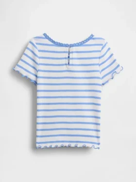 Camiseta de canalé bordada para bebés y niños pequeños