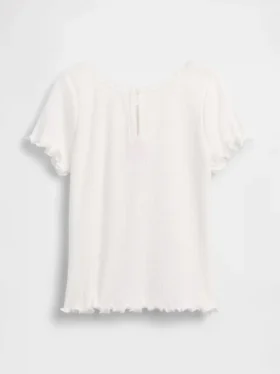 Camiseta de canalé bordada para bebés y niños pequeños
