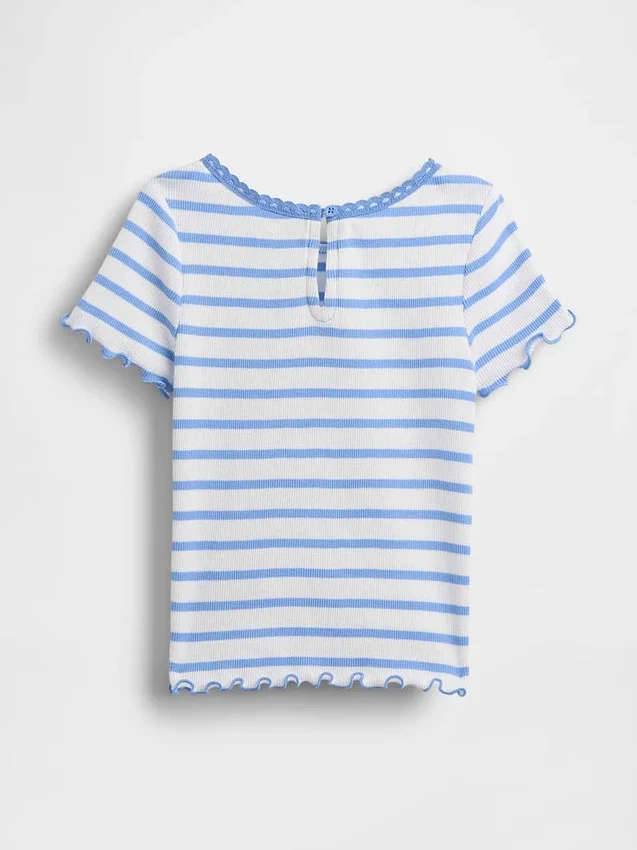 Camiseta de canalé bordada para bebés y niños pequeños