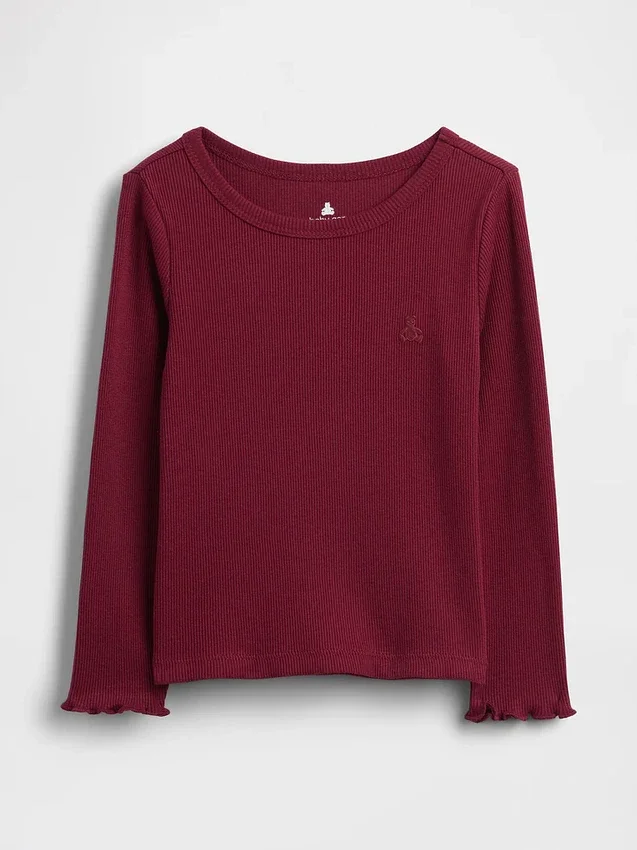 Camiseta de canalé para bebés y niños pequeños, combinable
