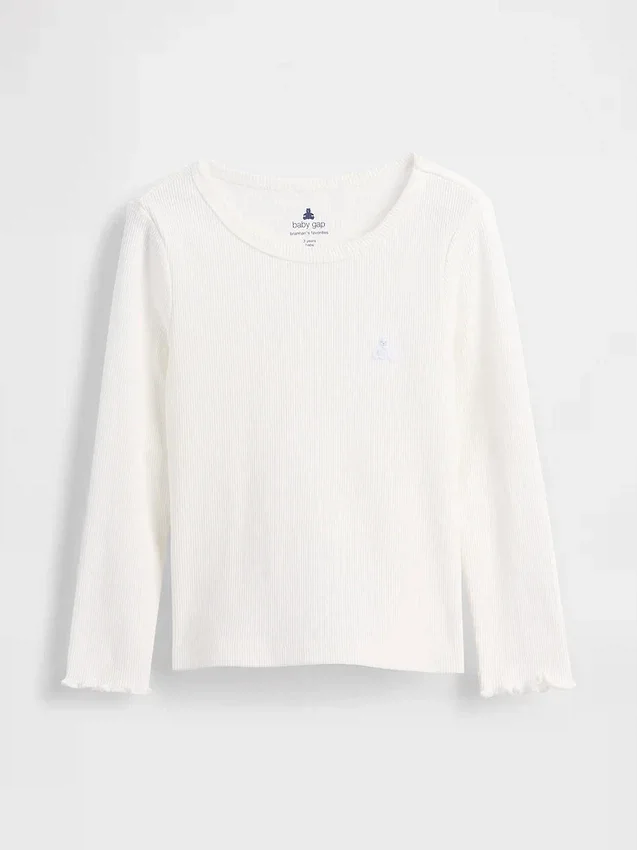 Camiseta de canalé para bebés y niños pequeños, combinable