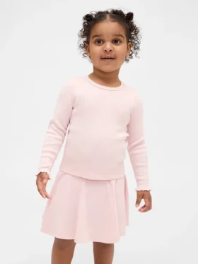 Camiseta de canalé para bebés y niños pequeños, combinable