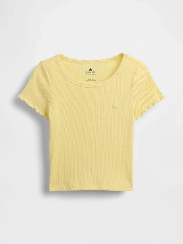Camiseta de canalé para bebés y niños pequeños, combinable