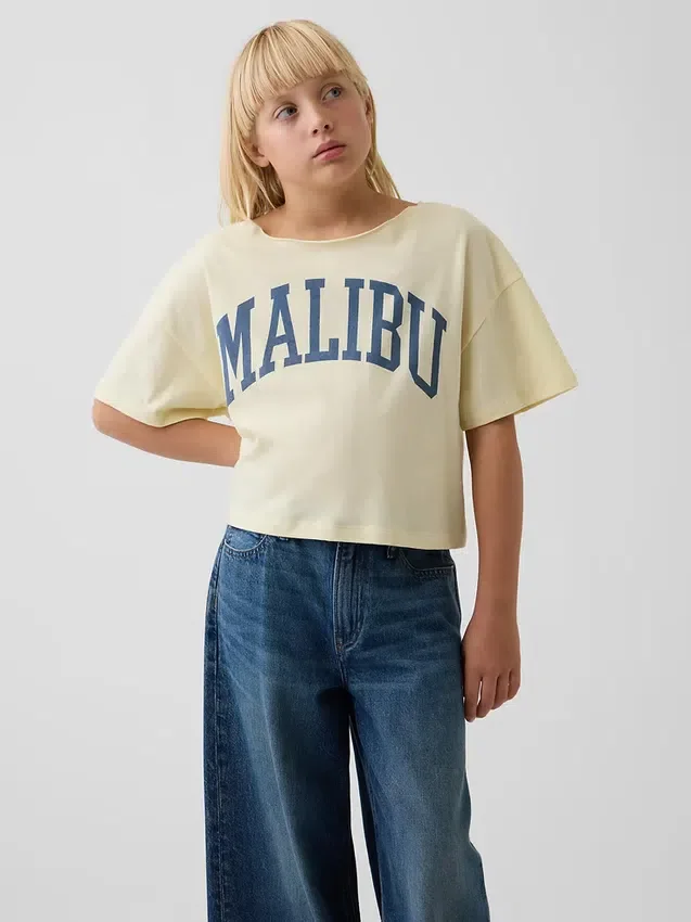 Camiseta de cuello ancho oversize para niños
