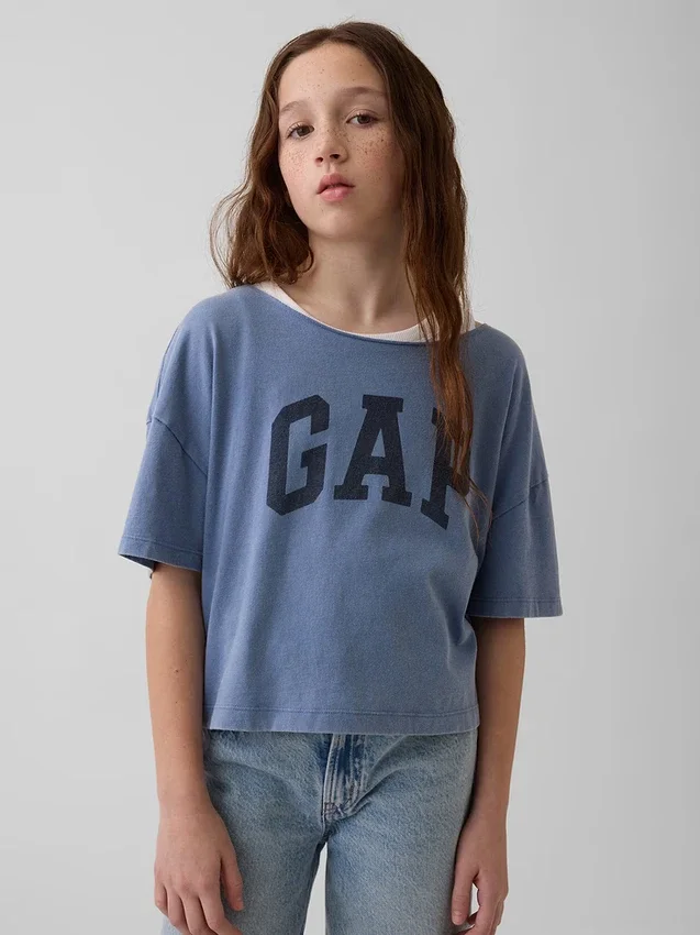 Camiseta de cuello ancho oversize para niños