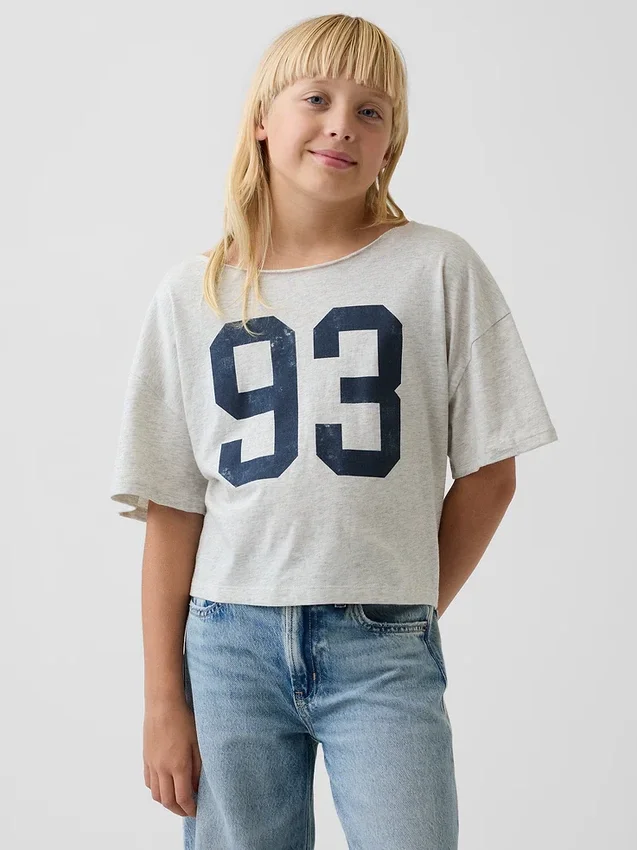 Camiseta de cuello ancho oversize para niños