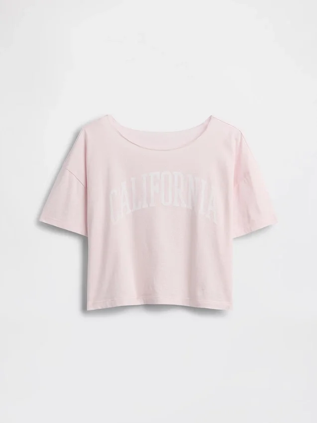 Camiseta de cuello ancho oversize para niños