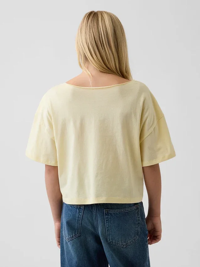 Camiseta de cuello ancho oversize para niños