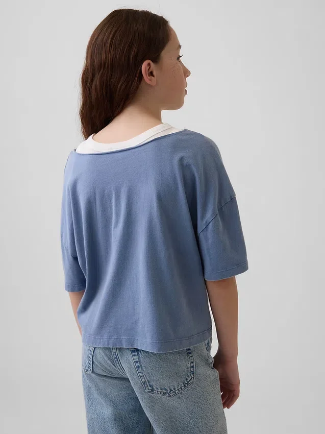 Camiseta de cuello ancho oversize para niños