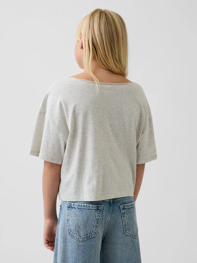 Camiseta de cuello ancho oversize para niños