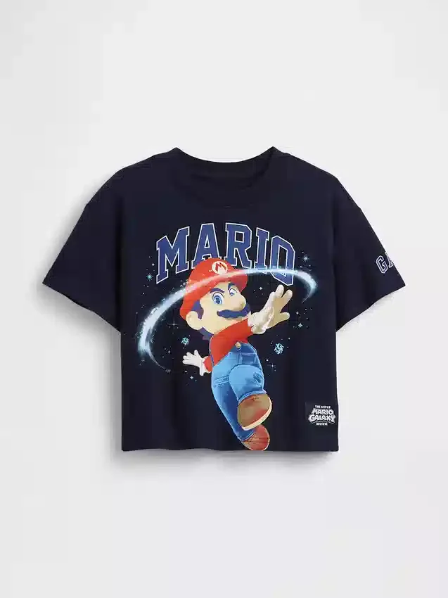 Camiseta de grafito extragrande de Super Mario para niños pequeños