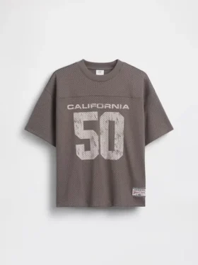 Camiseta de jersey con estampado oversize de malla para niños