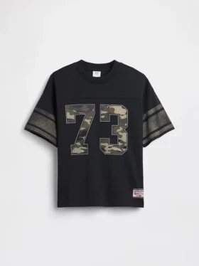 Camiseta de jersey con estampado oversize de malla para niños