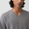 Camiseta de jersey de algodón con cuello en V