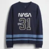 Camiseta de jersey holgada para niños con motivos de la NASA