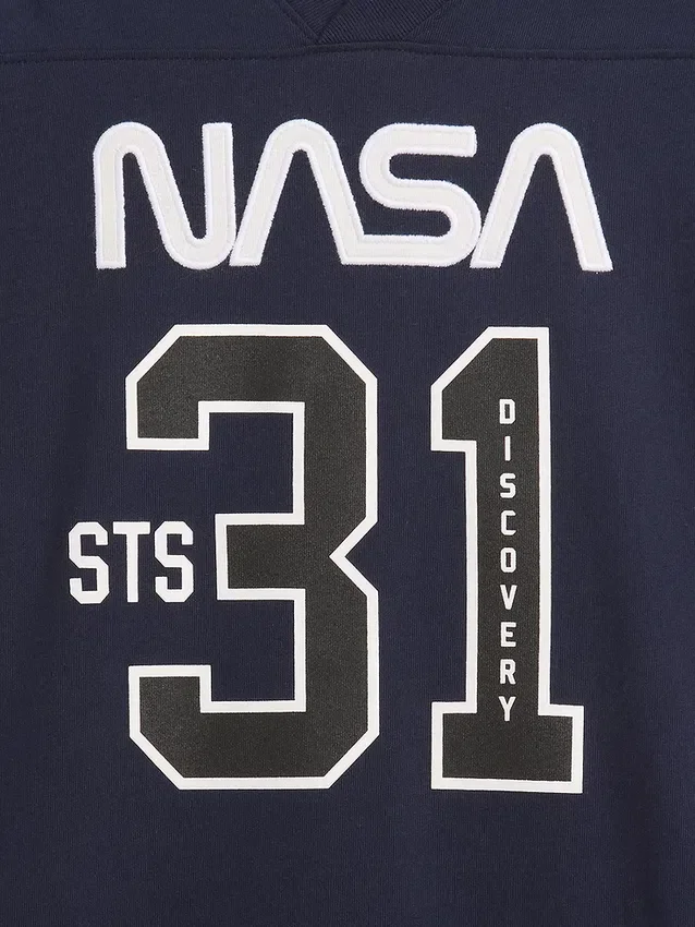 Camiseta de jersey holgada para niños con motivos de la NASA