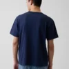 Camiseta de logo holgada de peso pesado para adultos