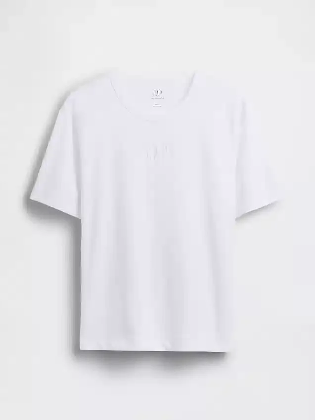 Camiseta de logo holgada de peso pesado para adultos