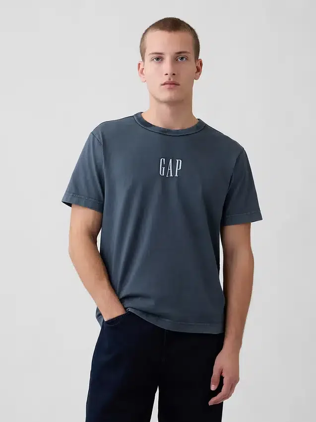 Camiseta de logo holgada de tejido grueso