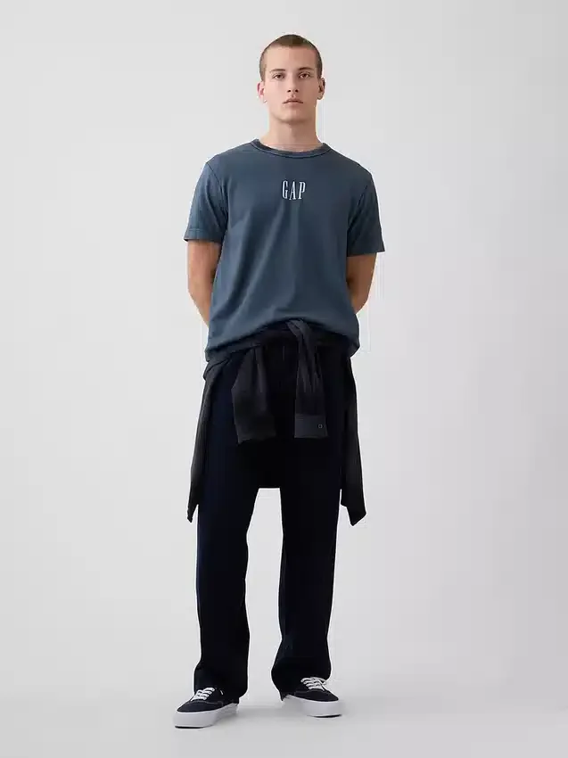 Camiseta de logo holgada de tejido grueso