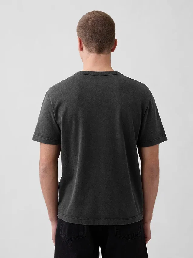 Camiseta de logo holgada de tejido grueso