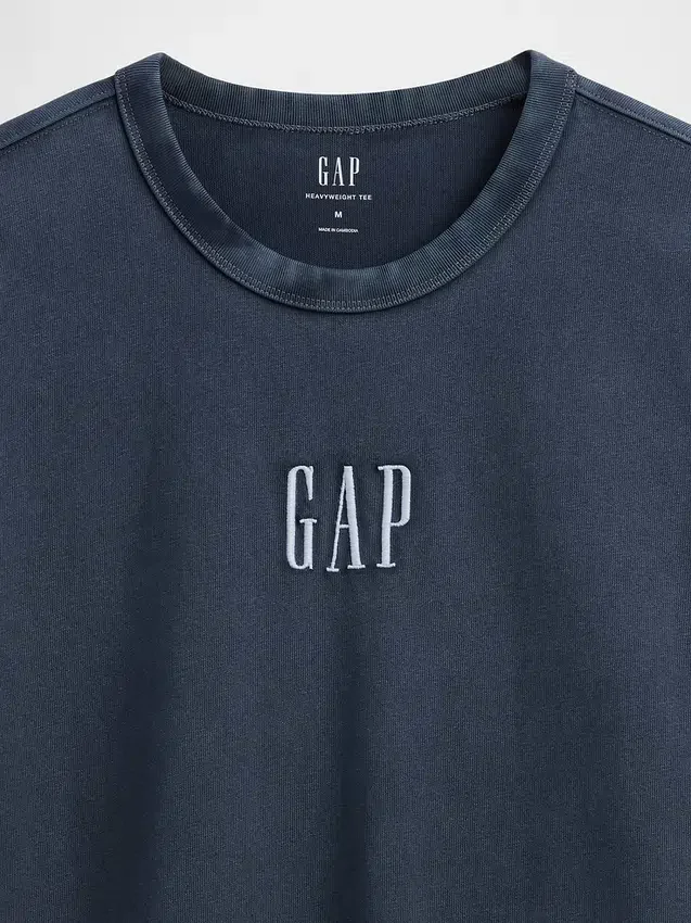 Camiseta de logo holgada de tejido grueso