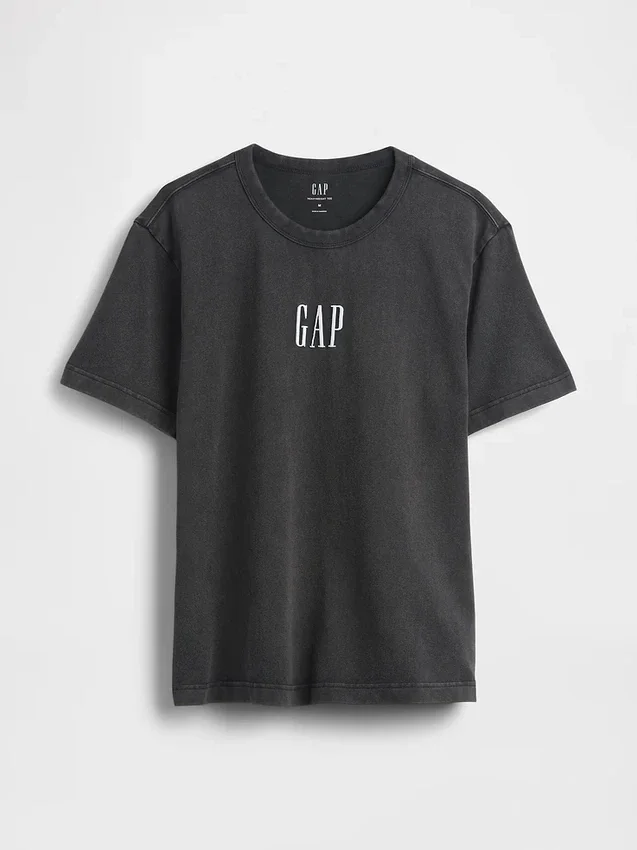 Camiseta de logo holgada de tejido grueso