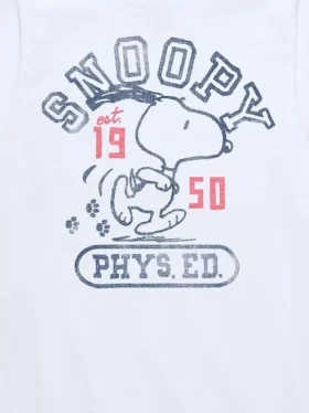 Camiseta de manga corta para niños «Peanuts Snoopy Phys Ed»
