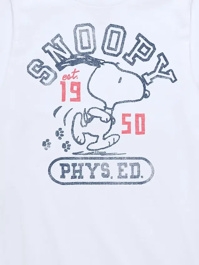 Camiseta de manga corta para niños «Peanuts Snoopy Phys Ed»