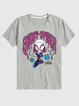 Camiseta de manga corta para niños pequeños de Marvel con diseño de Spider-Man fantasma garabateado en pantalones cortos