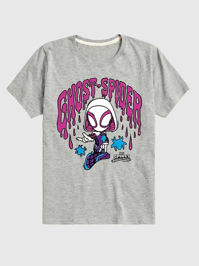 Camiseta de manga corta para niños pequeños de Marvel con diseño de Spider-Man fantasma garabateado en pantalones cortos