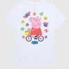 Camiseta de manga corta para niños pequeños de Peppa Pig con diseño de «Bike Butterflies» en pantalones cortos