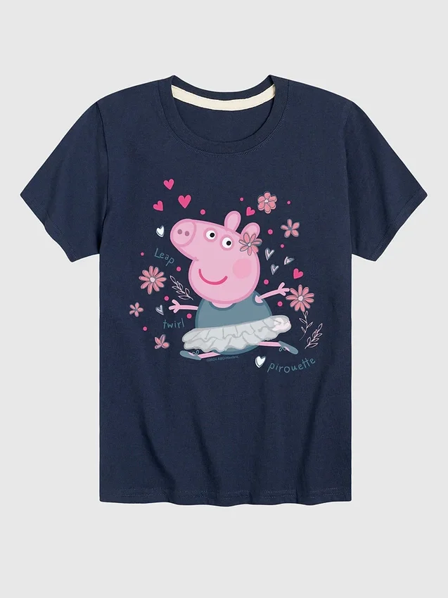 Camiseta de manga corta para niños pequeños «Peppa Pig Ballet Peppa» en pantalones cortos