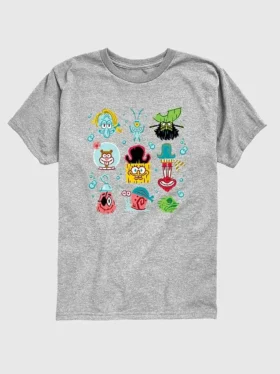 Camiseta de pantalones cortos para niños «La película de Bob Esponja: En busca de Squarepants» con diseño de cuadrícula