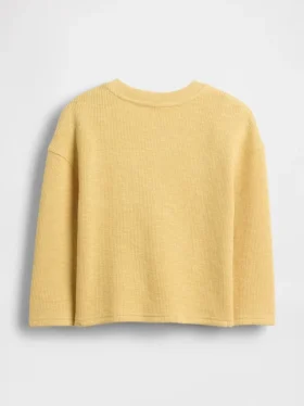 Camiseta de peso pesado con cuello acanalado y bolsillo para bebés y niños pequeños