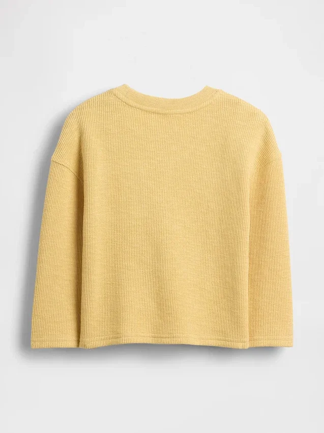 Camiseta de peso pesado con cuello acanalado y bolsillo para bebés y niños pequeños