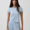 Camiseta de pijama con canalé fino