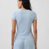 Camiseta de pijama con canalé fino