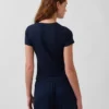 Camiseta de pijama con canalé fino