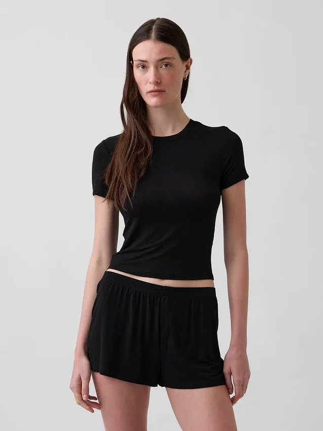 Camiseta de pijama de modal acanalado ultra suave