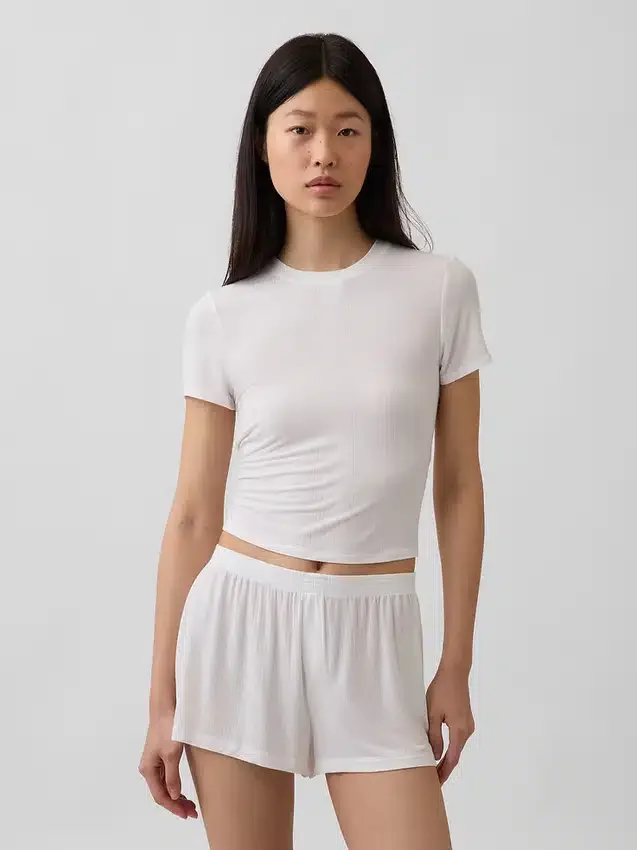 Camiseta de pijama de modal acanalado ultra suave