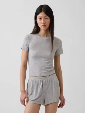Camiseta de pijama de modal acanalado ultra suave