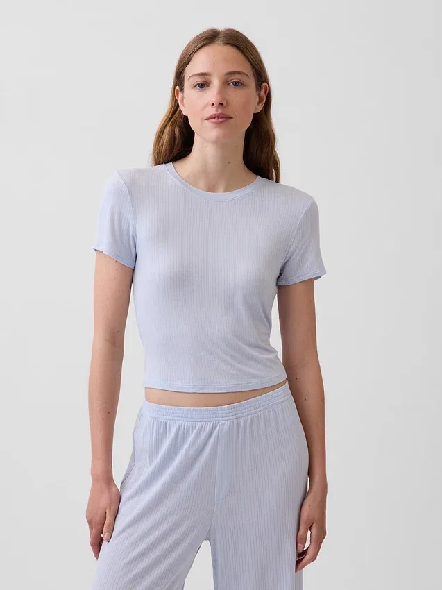 Camiseta de pijama de modal acanalado ultra suave