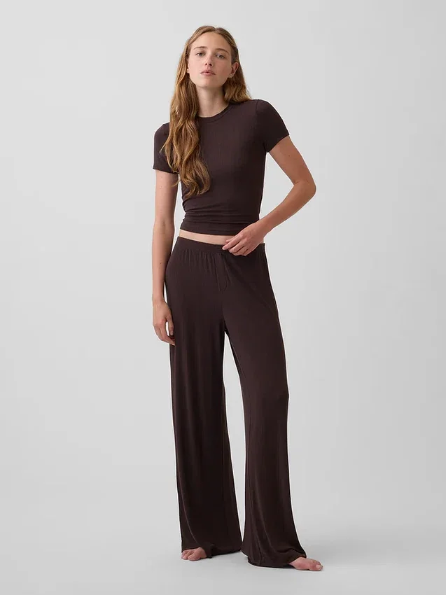 Camiseta de pijama de modal acanalado ultra suave