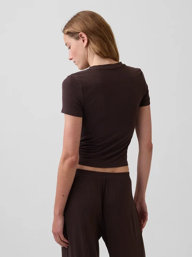 Camiseta de pijama de modal acanalado ultra suave
