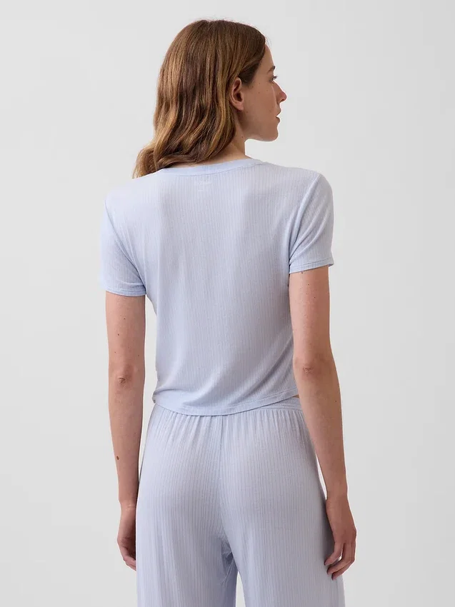 Camiseta de pijama de modal acanalado ultra suave