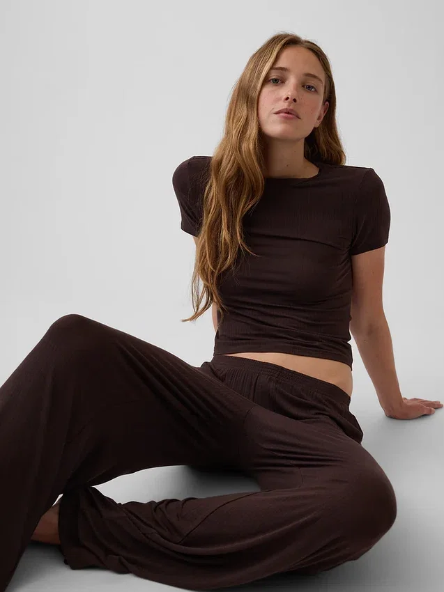Camiseta de pijama de modal acanalado ultra suave