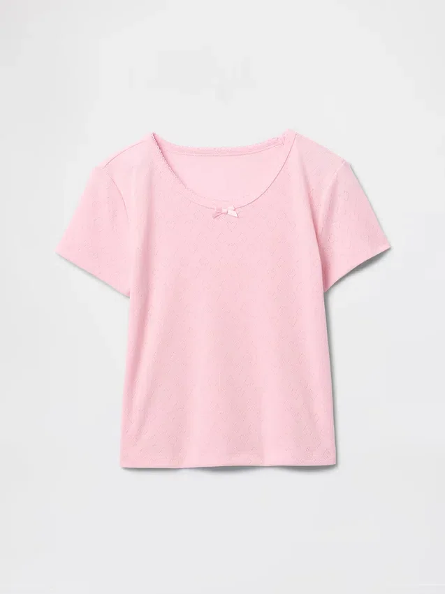 Camiseta de pijama para niños de punto calado reciclado