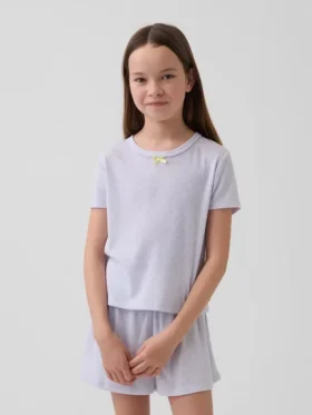 Camiseta de pijama para niños de punto calado reciclado
