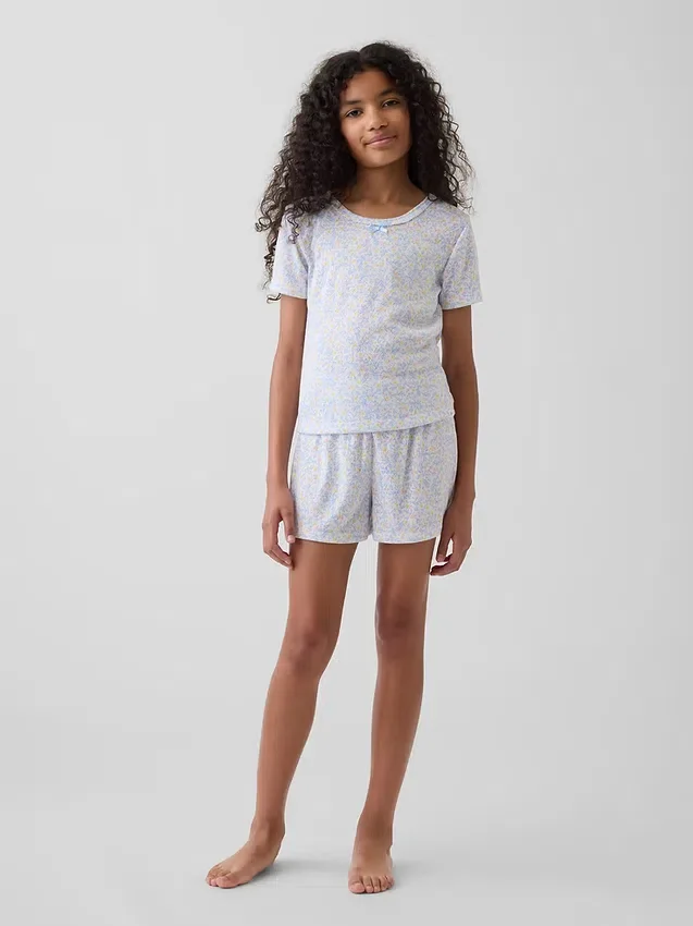 Camiseta de pijama para niños de punto calado reciclado